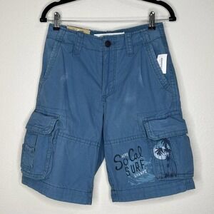 Aeropostale Men's Blue 100% Cotton So Cal Surf Champs Cargo Shorts Sz 27 NWT